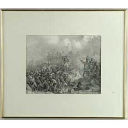 FRAMED BLACK AND WHITE LITHOGRAPH “BONAPARTE SEIZE OF ST. JEAN. D’ACRE”
