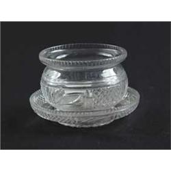 CUT GLASS BOWL & UNDERPLATE