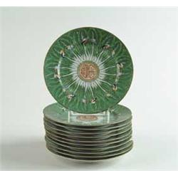 SET OF ELEVEN ORIENTAL DECORATED PLATES