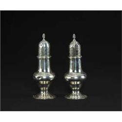 PAIR OF ENGLISH STERLING PEPPER SHAKERS