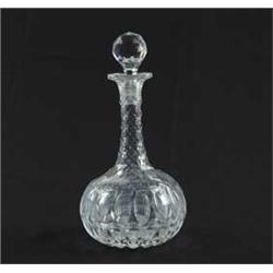 CUT GLASS STOPPERED DECANTER