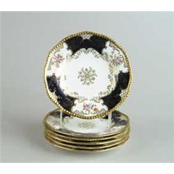SET OF SIX COALPORT DECORATED PLATES