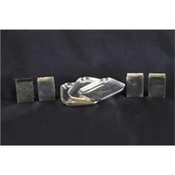 SET OF FOUR TIFFANY STERLING MATCH BOOK COVERS AND ASHTRAYS