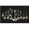 Image 1 : LOT OF TWELVE SILVER AND SILVER PLATE SALT SPOONS