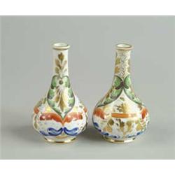 PAIR OF MINIATURE BULBOUS CABINET BUD VASES