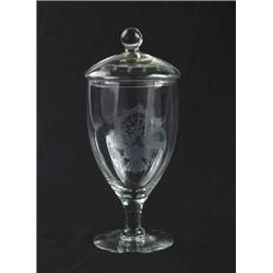 ENGRAVED CRYSTAL COVERED VASE
