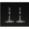 Image 1 : MINIATURE PAIR OF SILVER PLATED 17TH C STYLE CANDLESTICKS