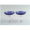 Image 1 : PAIR OF CUT BLUE TO CLEAR BOHEMIAN TYPE GLASS COMPOTES