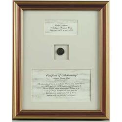 FRAMED ANTIQUE ROMAN COIN WITH CERTIFICATE