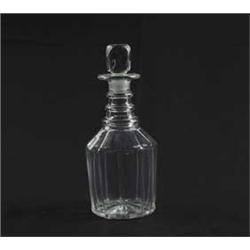 STOPPERED CUT GLASS DECANTER