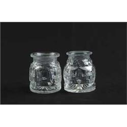 PAIR OF CUT GLASS JARS