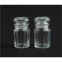 PAIR OF CUT GLASS JARS