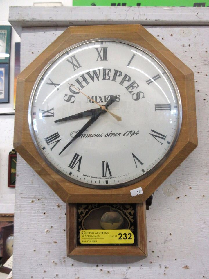Schweppes Mixers Advertising Wall Clock