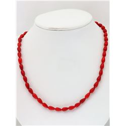 #7-POLYMERIZED CORAL BEADS NECKLACE WITH