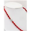 Image 2 : #7-POLYMERIZED CORAL BEADS NECKLACE WITH