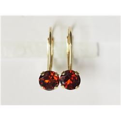 #18-14KT YELLOW GOLD GARNET EARRINGS