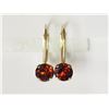 Image 1 : #18-14KT YELLOW GOLD GARNET EARRINGS
