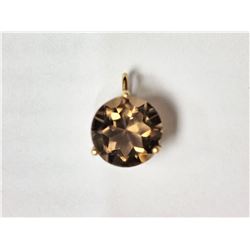 #19-10KT YELLOW GOLD SMOKEY QUARTZ PENDANT