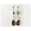 Image 1 : #23-STERLING SILVER SMOKEY QUARTZ BEAD EARRINGS