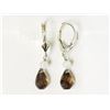 Image 2 : #23-STERLING SILVER SMOKEY QUARTZ BEAD EARRINGS