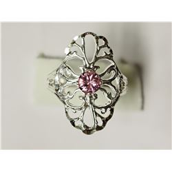 #28-STERLING SILVER CUBIC ZIRCONIA RING