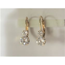 #33-10KT YELLOW GOLD CUBIC ZIRCONIA EARRINGS