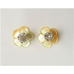 #43-14KT YELLOW GOLD DIAMOND(0.10CT)EARRINGS