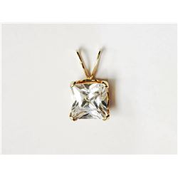 #44-10KT YELLOW GOLD CUBIC ZIRCONIA PENDANT