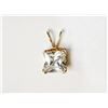 Image 1 : #44-10KT YELLOW GOLD CUBIC ZIRCONIA PENDANT