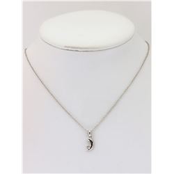 #47-STERLING SILVER NECKLACE WITH DIAMOND
