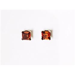 #50-10KT WHITE GOLD GARNET STUD EARRINGS