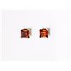 Image 1 : #50-10KT WHITE GOLD GARNET STUD EARRINGS