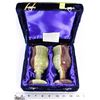 Image 1 : 2 RAINBOW ONYX STONE WINE GLASSES IN