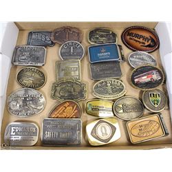 COLLECTION OF 23 OILFIELD AND TRUCKING BUCKLES