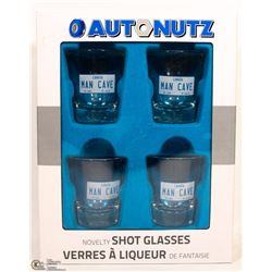 NEW 4PC AUTONUTZ MAN CAVE SHOT GLASSES