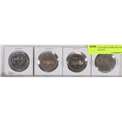 LOT OF 4 CANADIAN DOLLAR COINS YEARS 1972-1975