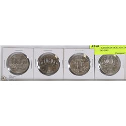 LOT OF 4 CANADIAN DOLLAR COINS YEARS 1982-1985
