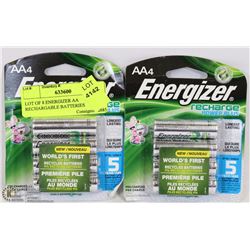 LOT OF 8 ENERGIZER AA RECHARGEABLE BATTERIES