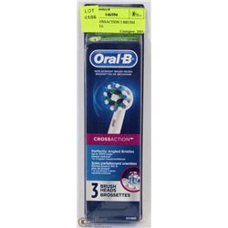 ORAL B CROSSACTION 3 BRUSH HEAD REFILL