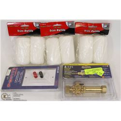 LOT WITH PAINT TRIM REFILLS, 5 WAY BNDING POSTS,
