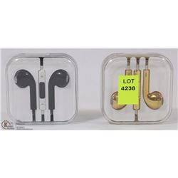 LOT OF 2 NEW EARBUD HEADPHONES WORKS WITH ANY