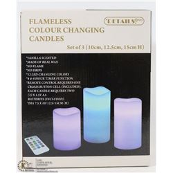 3PK REMOTE CONTROL PILLAR CANDLES