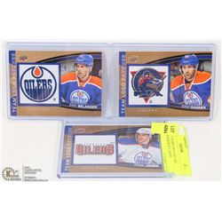 LOT OF 3 TEAM LOGO OILERS PATCHES HOCKEY CARDS