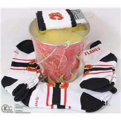 NEW 3 PACK OF CALGARY FLAMES WOMENS SOCKS