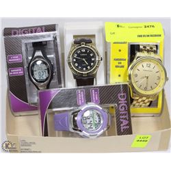 FLAT OF FOUR NEW ASSORTED WATCHES