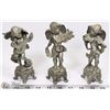 Image 1 : SET OF 3 HEAVY PEWTER CHERUB ANGELS