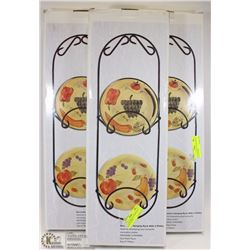 THREE NEW DECORATIVE HANGING RACK WITH 2 PLATES