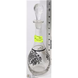 1935 TIFFANY GLASS SILVER OVERLAY DECANTER