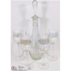 VINTAGE TUSCANY DECANTER W/4 GLASSES FROM ROMANIA