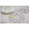 Image 1 : FLAT W/ 2 GLASS TRAYS AND A PLASTIC VEGGIE & DIP